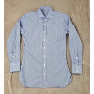 Vintage Turnbull & Asser Dress Shirt Men 14.5 Blue Stripe Button Up L/S EUC